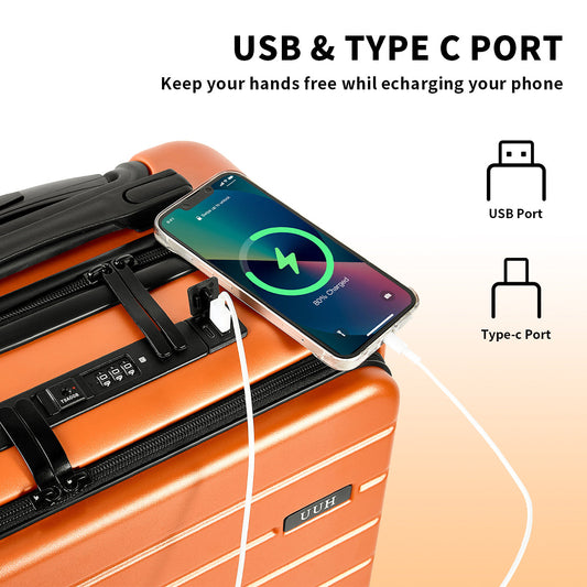 USB Port Luggage Travel Bag Set | UUH