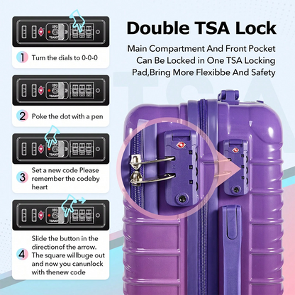 UUH 28 inch Luggage Family Travel 4-Piece Set – Buy 1 Get 3 Free (Includes 24/20/13-Inch)