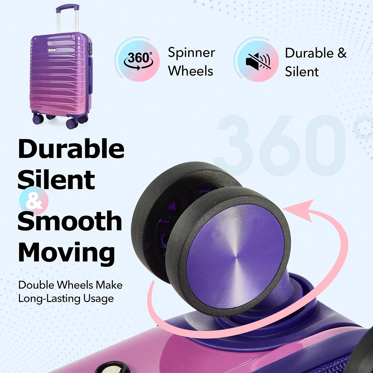 UUH 28 inch Luggage Family Travel 4-Piece Set – Buy 1 Get 3 Free (Includes 24/20/13-Inch)