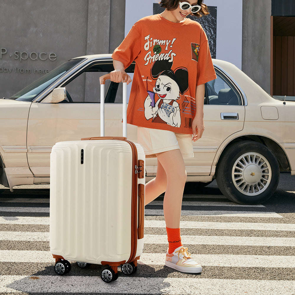 UUH 6-Piece Luggage Family Travel Set-Off White