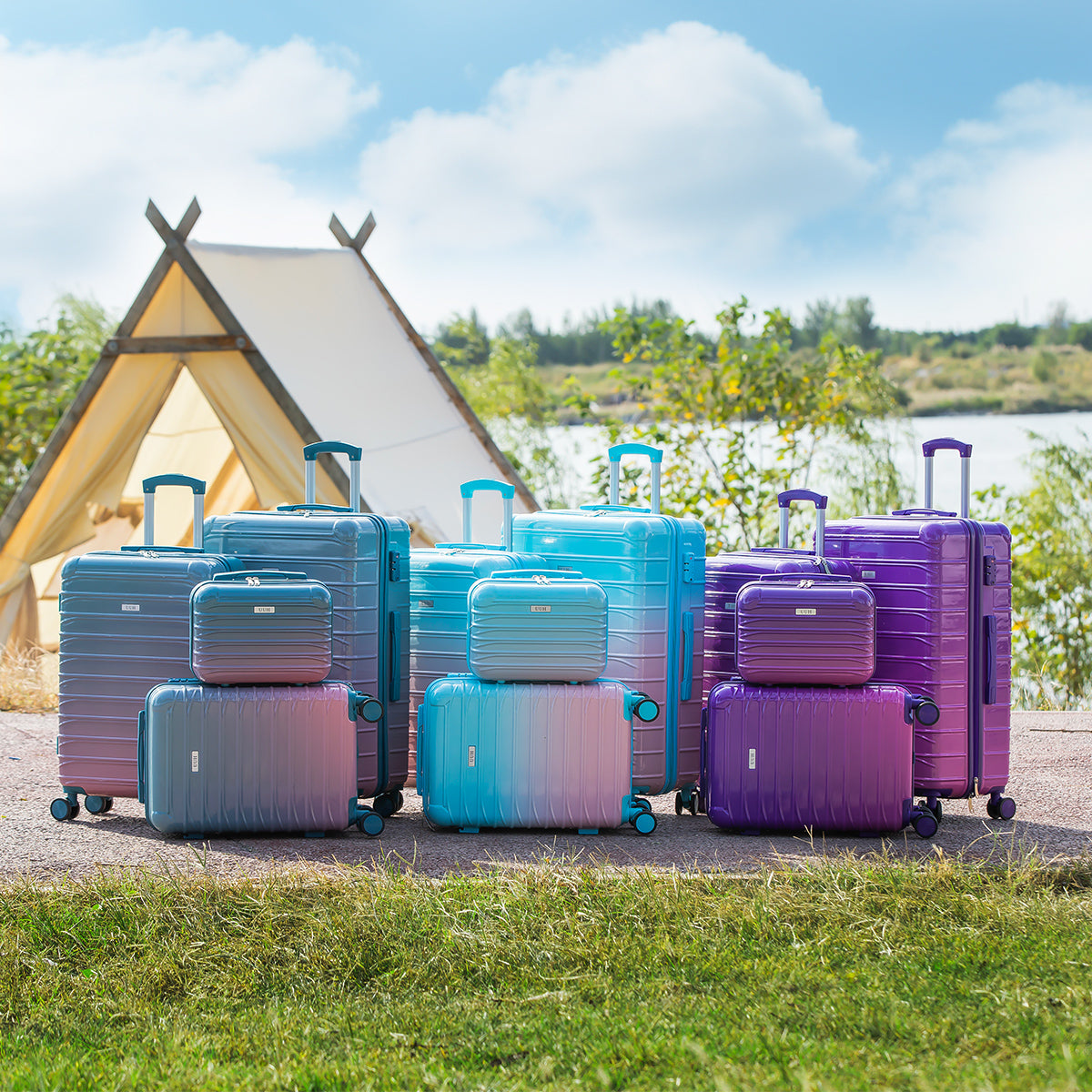 UUH 28 inch Luggage Family Travel 4-Piece Set – Buy 1 Get 3 Free (Includes 24/20/13-Inch)