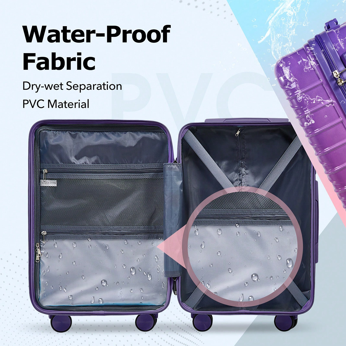 UUH 28 inch Luggage Family Travel 4-Piece Set – Buy 1 Get 3 Free (Includes 24/20/13-Inch)